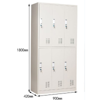 富美达 6门更衣柜 铁皮柜 板材厚度0.7mm 1800*900*420 企业定制