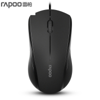 雷柏(RAPOO) JH 雷柏有线鼠标 静音鼠标 办公鼠标 USB鼠标 笔记本鼠标 黑色