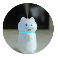 猫加湿器 萌宠创意Q猫三合一USB接口桌面迷你风扇小夜灯加湿器