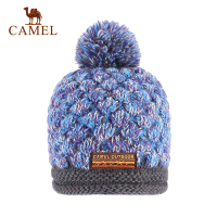 CAMEL骆驼保暖针织帽 柔软羊毛弹性拼接针织圆帽