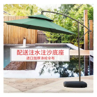 AEON 野人谷 遮阳伞2.7m旋转式圆伞挡雨伞庭院伞阳台折叠大广告伞太阳伞罗马伞保安岗亭摆摊伞YRG-070-墨绿