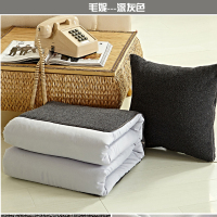 木辛梓深灰色毛呢抱枕被