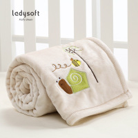 御棉堂(LADYSOFT)法兰绒绣花儿童毯-蜗牛
