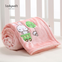 御棉堂(LADYSOFT)法兰绒绣花儿童毯-小兔