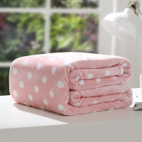 御棉堂(LADYSOFT)法兰绒毛毯-粉色圆点