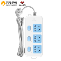 公牛（BULL） 314插座 接线板 3位分控 全长1.8米 单个装