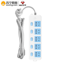 公牛(BULL) 316插座 接线板 5位分控 全长1.8米 单个装