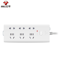 公牛(BULL) H1330 接线板 3米防雷墙插座 6位总控 单个装
