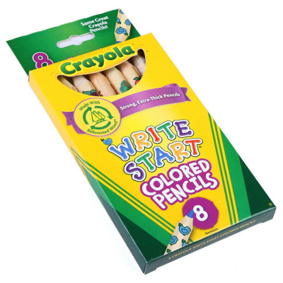 Crayola绘儿乐 8色粗短彩色铅笔儿童绘画安文具套装全涂鸦68-4108