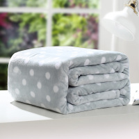 御棉堂(LADYSOFT)法兰绒毛毯-灰色圆点