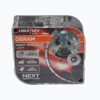 欧司朗(OSRAM)新夜行者激光限量版 汽车灯泡HB4 9006 远光灯近光灯雾灯大灯灯泡升级型卤素灯泡 增亮 一对装
