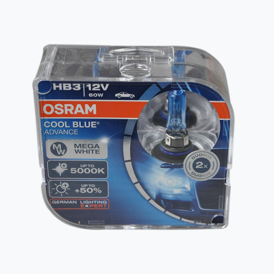 欧司朗(OSRAM)汽车车灯升级卤素大灯炫亮系列HB3 9005 远光灯近光灯汽车灯泡前大灯 5000K色温 光色增白