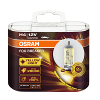 欧司朗(OSRAM)雾行者黄金眼雾灯灯泡H4黄金光防雾灯远近一体 55/60W 大灯卤素灯泡 12V