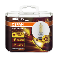 欧司朗(OSRAM)雾行者黄金眼雾灯灯泡HB3 9005黄金光防雾灯远光近光灯 55W 大灯卤素灯泡 12V