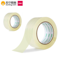 得力(deli)30912封箱胶带48mm*100y*45um(透明)(6卷/筒) 一筒装
