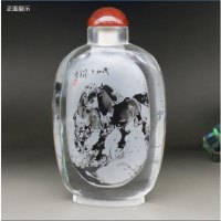 中国特色手工艺品摆件内画 衡水鼻烟壶马到成功盛世