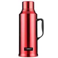 SIMELO印象京都玻璃内胆全钢保温瓶2L(红色)