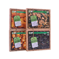 永富 东北野生山珍竹编礼盒4件套 干货东北特产 木耳 有机菌菇礼盒 礼包 组合 净含量800g