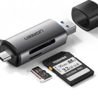 LTSM 绿联 Type-C多功能二合一OTG读卡器USB-C3.0 支持SD/TF行车记录仪手机存储内存卡 双卡双读