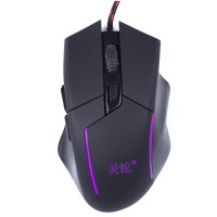 灵蛇 鼠标有线游戏鼠标 电脑游戏七彩发光吃鸡鼠标、高速USB接口 编织线包裹 M90黑色