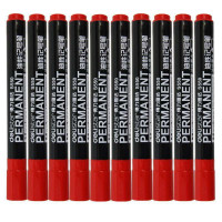 得力(deli)S550 红色油性记号笔大头笔 10支/盒