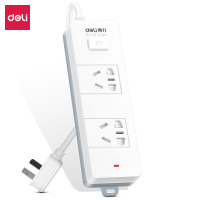 得力(deli)18265新国标空调插座 16A 4000w 热水器插座/插排/插线板/排插 /接线板 2位2米白色