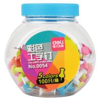 得力(deli) 0054 彩色工字钉图钉 软木钉照片墙钉 (100枚/桶)