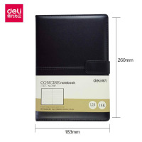 J得力(deli)7941皮面笔记本按扣(黑色 棕色)-120页-18K(本)得力7941