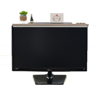 倍方(befon) 显示器置物架带卡槽 白枫木色 电脑隔板置物架 实木桌面收纳架 可调节创意办公置物架 电脑显示器支架