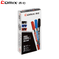 齐心(comix)XSW EB84小双头油性记号笔12支装(8黑2红2蓝) 组合装