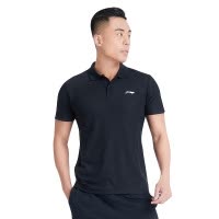 李宁(LI-NING)2018短袖情侣款常规型纯色翻领夏休闲针织运动服运动POLO衫 APLN399