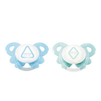 好孩子羽翼天使安抚奶嘴一段二段套装两只(探索几何系列蓝色+灰绿)*12