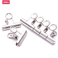 得力(deli)9523票夹 圆形铁票夹 不锈钢票夹 小夹子 51mm 6只/包 4包装