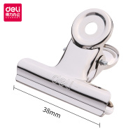 得力(deli)9524 票夹 38mm 圆形铁票夹 不锈钢票夹 小夹子6只/包 6包装