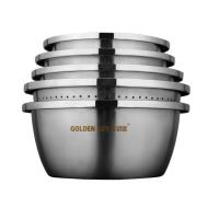 金钥匙(GOLDEN KEY)304不锈钢碗 铂金16.5cm双层加厚隔热 耐摔耐用 汤碗饭碗泡面碗 GK-1000P