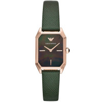 阿玛尼(ARMANI)女士新款小方盘腕表手表 欧美品牌皮带女表时尚石英表女 AR11149