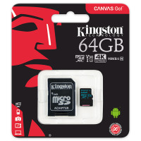 金士顿(Kingston)64GB TF(Micro SD) 存储卡 U3 C10 V30 专业版 读速90MB/s