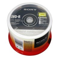 索尼(SONY)DVD-R 光盘/刻录盘 16速4.7G 桶装50片空白光盘可打印