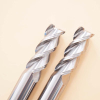 整体钨钢双后角三刃铝用铣刀Φ3*12*Φ4*45°*75*3F