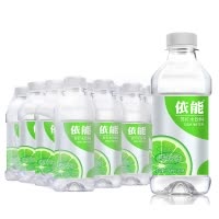 依能 青柠味 无糖无汽弱碱苏打水 饮料 350ml*24瓶 量贩箱装(塑包箱装随机发)