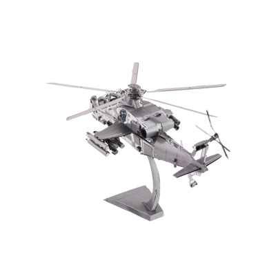 拼酷 武直-10直升飞机 3D立体拼图 银