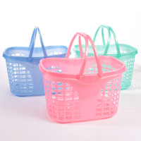 [苏宁自营]塑料手提购物篮 折叠篮子 超市购物篮 收纳置物篮子