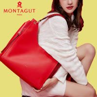 梦特娇女包真皮编织单肩包2019春季新款时尚个性潮流女士牛皮大手提包新月包