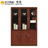 奇冠 三门文件柜 1200*400*2000 QG-D0009 现代简约实木文件柜