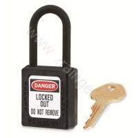 玛斯特锁 MASTER LOCK 406MCNBLK 黑色XENOY工程塑料安全锁, 塑料锁钩, 绝缘、防磁、防电火花