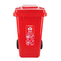 英飞力(LAUTEE)LJT2216 普通分类款大号物业环卫垃圾桶 红色100L