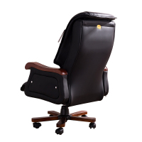 英飞利牛皮老板椅书房电脑椅办公椅可躺总裁椅-黑色