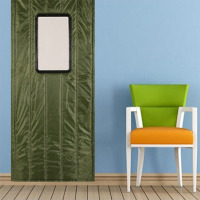 三利 加厚棉门帘冬季商场挡风防风定制市家用保暖棉布隔断门帘子 军绿色 宽1.2*高2.3米.3米