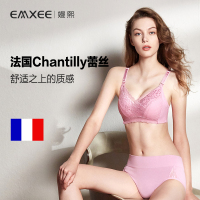 嫚熙(EMXEE)哺乳文胸无钢圈喂奶孕妇内衣防下垂前开扣聚拢调整型