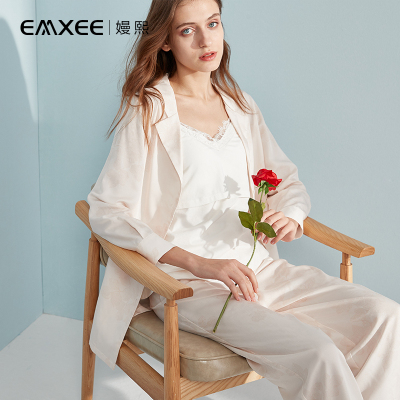 嫚熙(EMXEE)月子服天丝春秋款月子服产后孕妇哺乳睡衣女